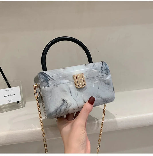 Candy Color Women Acrylic Purse Cute Crossbody Bags 2021 New Box Shape Handbags Evening Clutch Events Chain Shoulder Bag