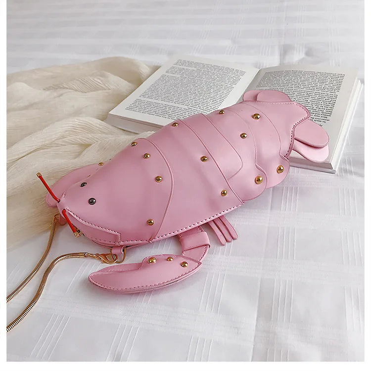 Lobster Shoulder Bag Brand Design Mini Women Handbag 3d Cartoon Animal Shape Crossbody Bags Fashion Chains Messenger Bag