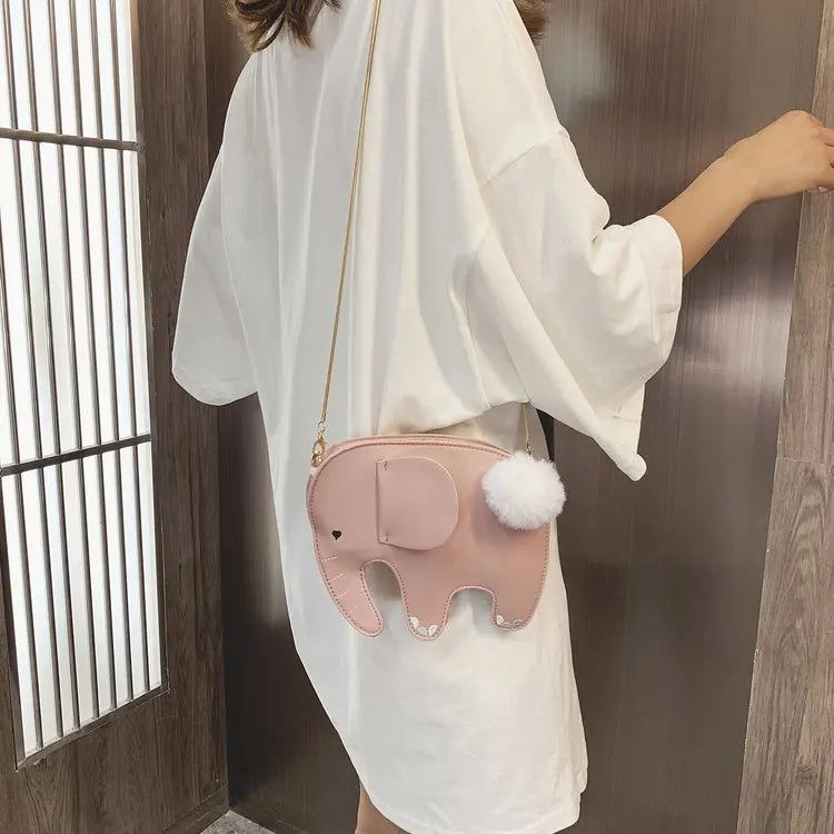 Bolso con forma de elefante, bonito bolso de cadena con dibujos animados para niñas, bolso de hombro pequeño para mujer, minibolso con cadena, bolso para teléfono de mujer, cartera y bolso de mano