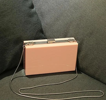 Bolsos de mano para mujer, de acrílico transparente, tipo bandolera, de noche, con cadena, para hombro