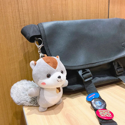 Plush Squirrel Bag Accessories Keychain Handbag Backpack Pendant Charms Cute Key Chain Couple Phone Charm Bag Ornament Girl Gift