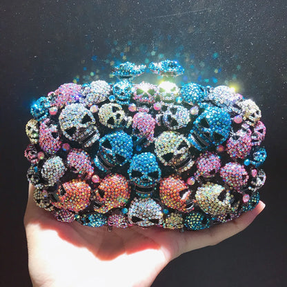 Diamond Skull Clutch Women Evening Bags Ladies Crystal Handbags and Purses Wedding Gala Dinner Minaudiere Bag