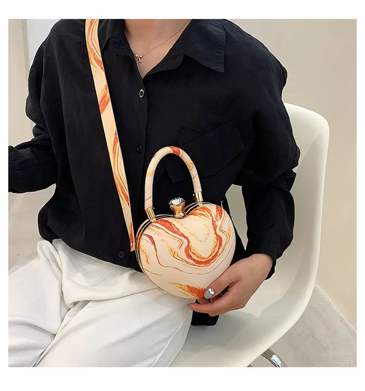 Bolsos y carteras para mujer, bolso de hombro con forma de corazón de amor blanco, bolso cruzado con cadena para mujer, bolso de mano y cartera para mujer