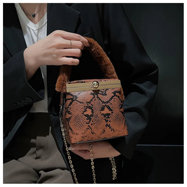 Mini Box Tote bag 2021 Fashion New High Quality PU Leather Women's Designer Handbag Contrast color Chain Shoulder Messenger Bag