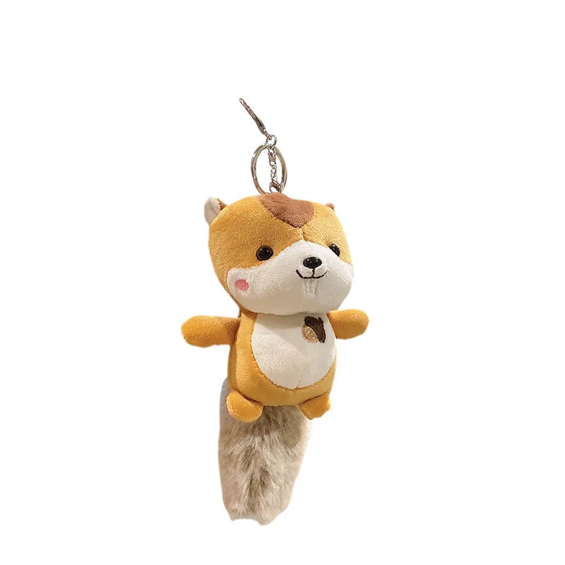 Plush Squirrel Bag Accessories Keychain Handbag Backpack Pendant Charms Cute Key Chain Couple Phone Charm Bag Ornament Girl Gift