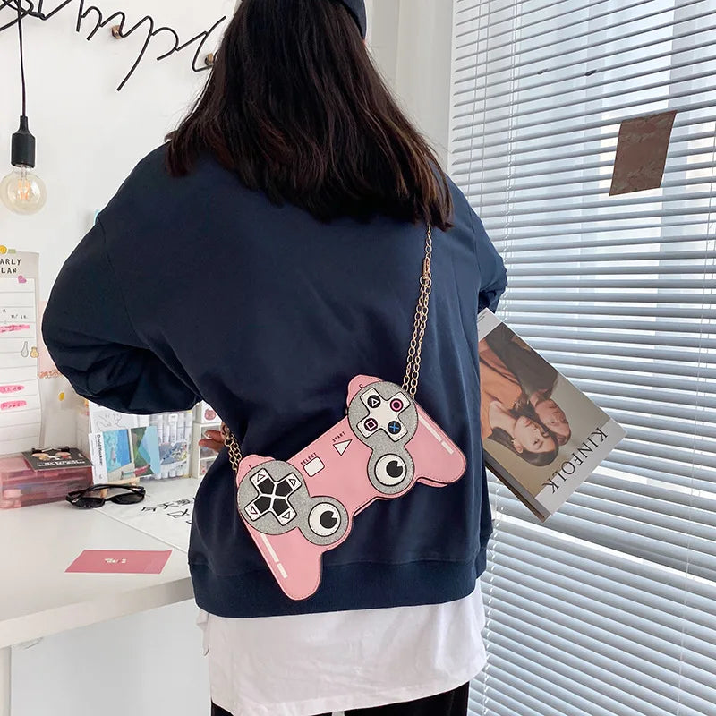 Bolso bandolera de PU con máquina de juegos divertida y personalidad creativa para mujer, bonito bolso de hombro con cadena pequeña, bolso cruzado para mujer