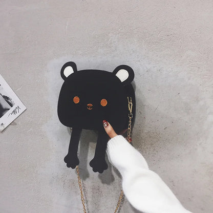 Lovely Cute Women Bag 2019 New Korean Mini Bear Bag Fashion Girl Messenger Handbag Chain Single Shoulder Bag Purses