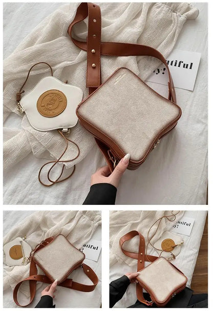 Bolso de hombro para mujer, con solapa y forma de pan, tipo bandolera, sencillo y bonito