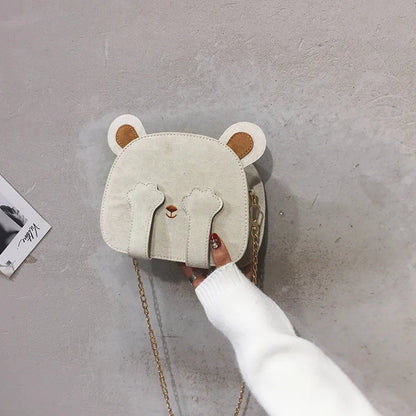 Lovely Cute Women Bag 2019 New Korean Mini Bear Bag Fashion Girl Messenger Handbag Chain Single Shoulder Bag Purses