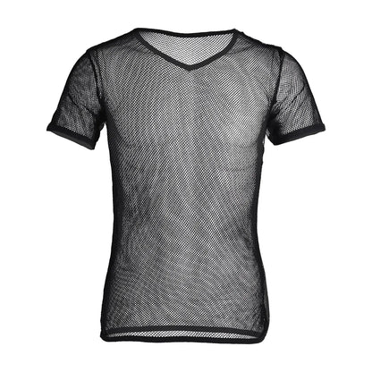 YiZYiF Sexy Mens Mesh Clubwear T Shirts Super Soft Mesh Undershirt See-Through Breathable Men T-Shirt Sexy Tops Dance Wear