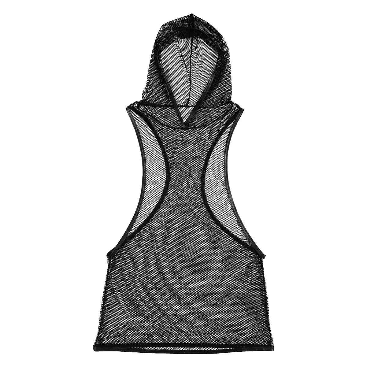 YiZYiF Mens Sexy Black Mesh See Through Clubwear Tank Vest Shirt T-Shirt  Fishnet Club Party wear free shipping