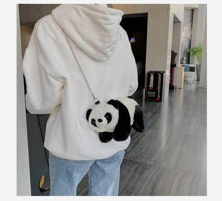 Bolso pequeño para mujer, bonito bolso de rana panda, bolsos de peluche suaves, bolsos cruzados con correa de cadena, bolso de hombro para mujer, bolso para teléfono