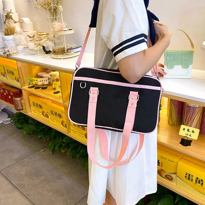 JK Uniform Bag School Girls Preppy Style Japanese JK Shoulder Bag Small Nylon Bag Handbags Simple Hand Bag Crossbody Bags Women