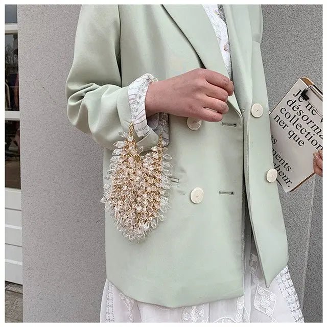 Beaded Handbag Sweet Bride's Handbag Fashion Dinner Bag Banquet Bag Cheongsam Bag Dress Bag Women's Shoulder Bag Bag