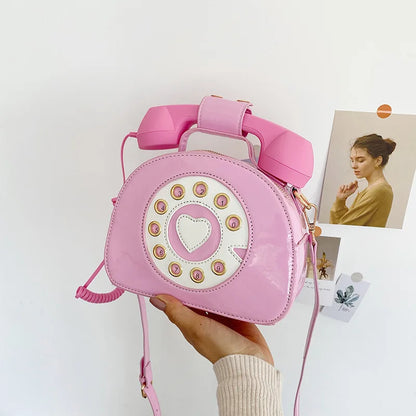 Sacs à main et portefeuilles pour femmes en forme de téléphone Sac à bandoulière rose pour fille Sacs fourre-tout décontractés en cuir verni Sac messager