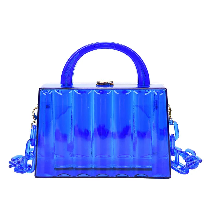 Bolso bandolera con cadena de acrílico transparente para mujer, bolso de hombro de moda, carteras y bolsos de mano para mujer, bolso de mano de fiesta, bolso de tendencia