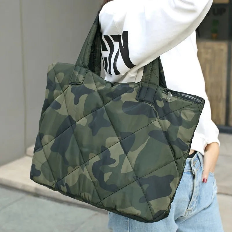 Bolsos de hombro de algodón de moda para mujer, bolsos de diseñador de 3 piezas, bolsos de mano, bolso cruzado espacial, bolsos grandes para mujer, bolsos grandes de color verde militar