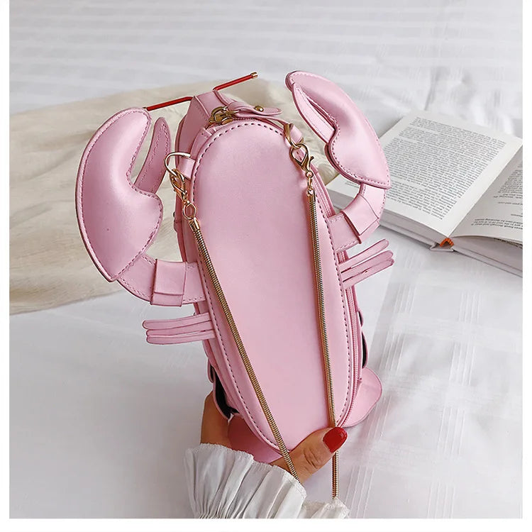 Lobster Shoulder Bag Brand Design Mini Women Handbag 3d Cartoon Animal Shape Crossbody Bags Fashion Chains Messenger Bag