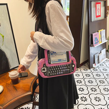 Sac à bandoulière en forme de téléphone portable avec chaîne laser, sacs à main et sacs à main réfléchissants à la mode, sac à bandoulière pour filles, pochette fantaisie