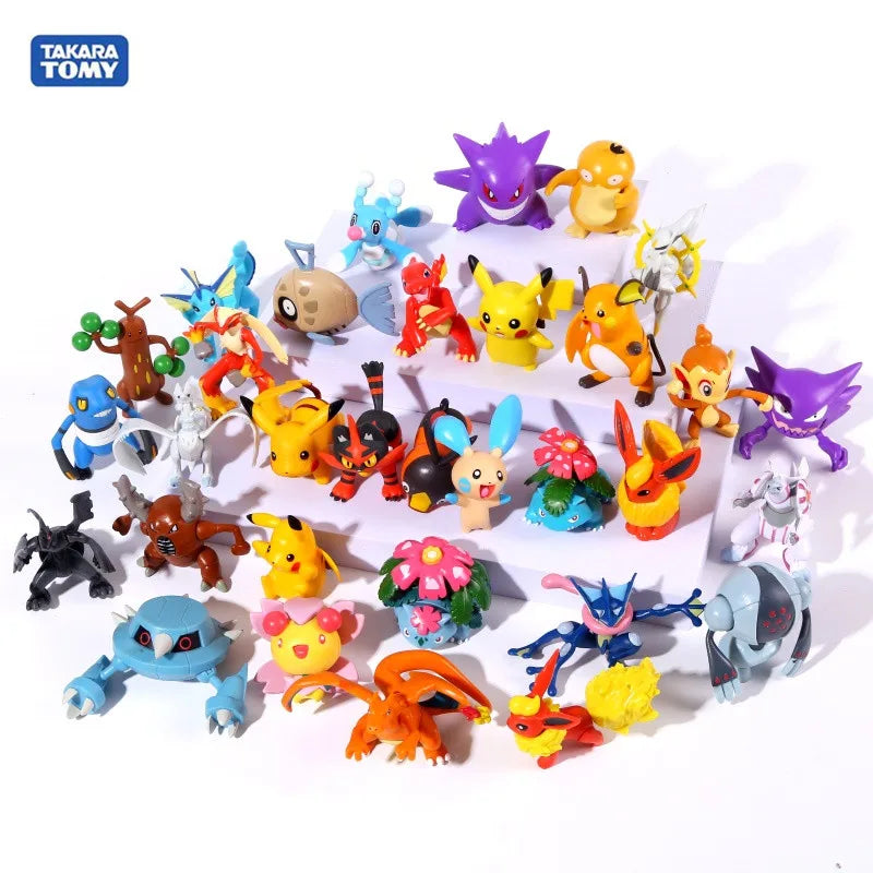 Figuras de Pokémon de 5 a 10 cm, modelo Charmander, Popplio, Litten, Pikachu, Arceus, figuras de acción, juguetes coleccionables