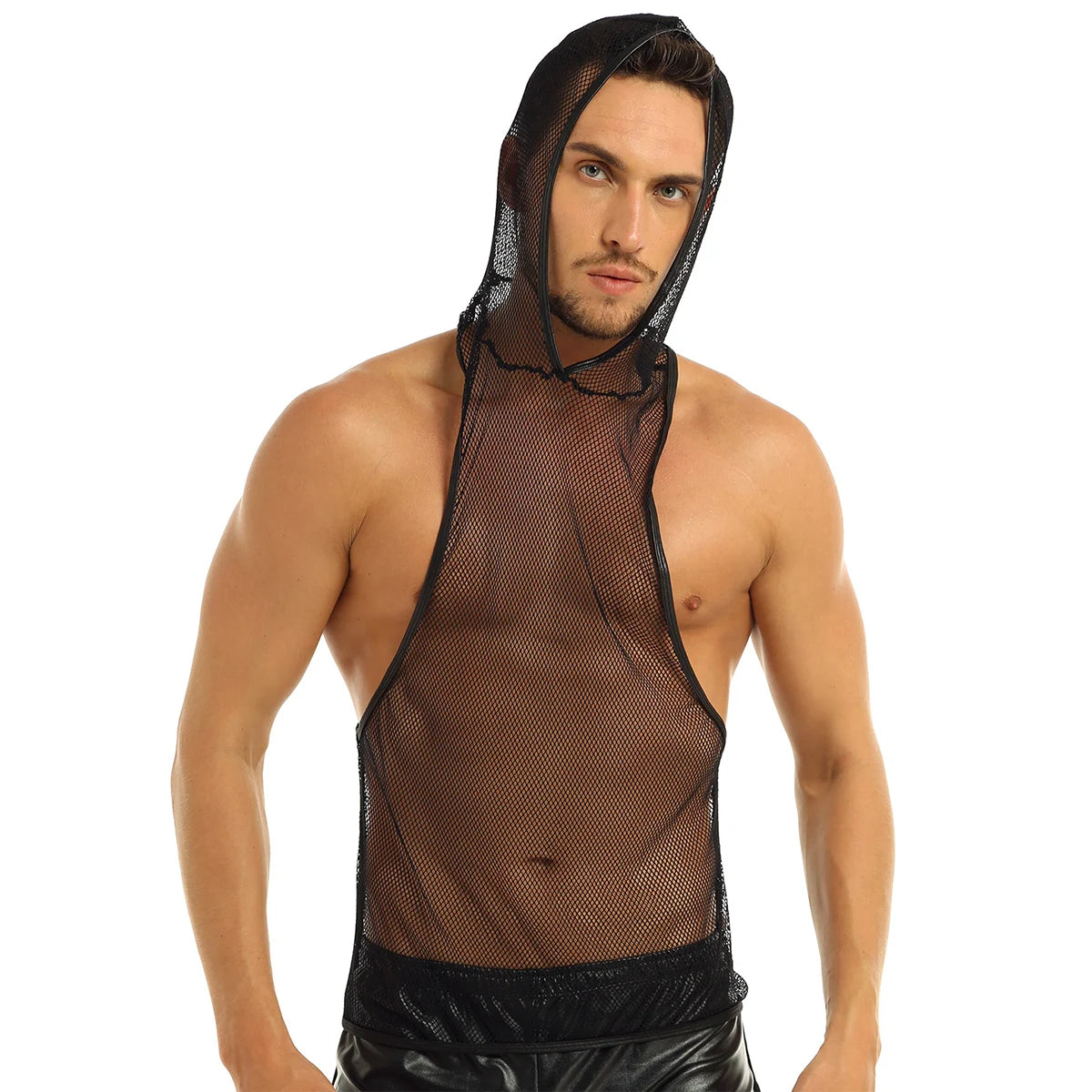 YiZYiF Sexy Men Lingerie Fishnet See-through t shirt bodybuilding Clubwear fitness TShirt men undershirt For riverdale Summer