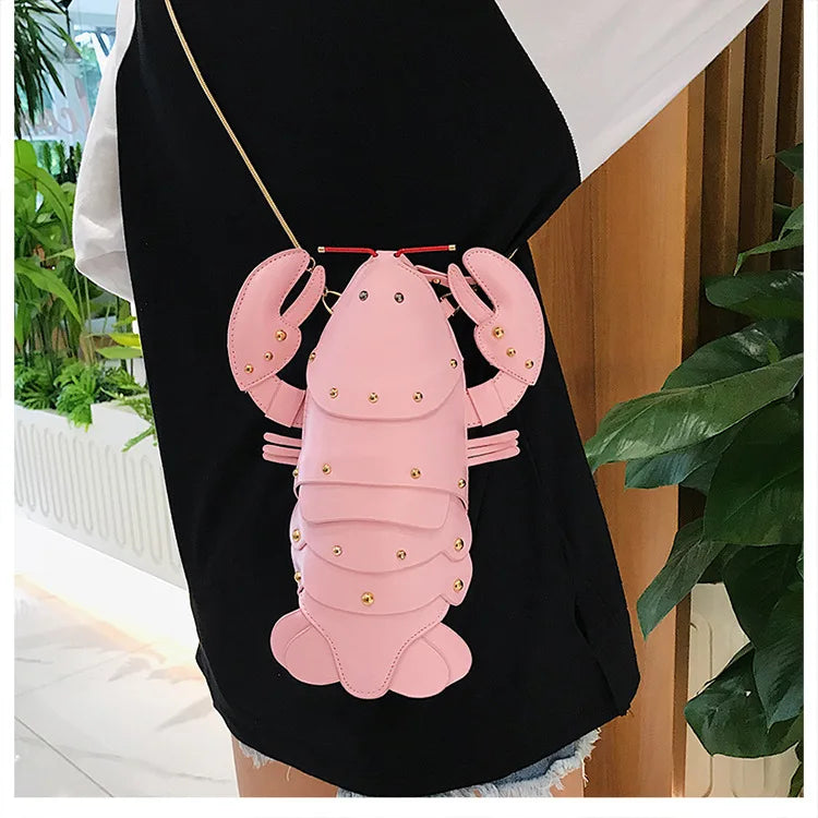 Lobster Shoulder Bag Brand Design Mini Women Handbag 3d Cartoon Animal Shape Crossbody Bags Fashion Chains Messenger Bag