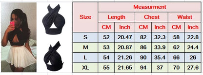 Sex Women Strappy Cross Tank Top Over Front Cut Out Halter Neck Sleeveless Backless Bandage Vest Summer Sexy Tops Woman Clothes