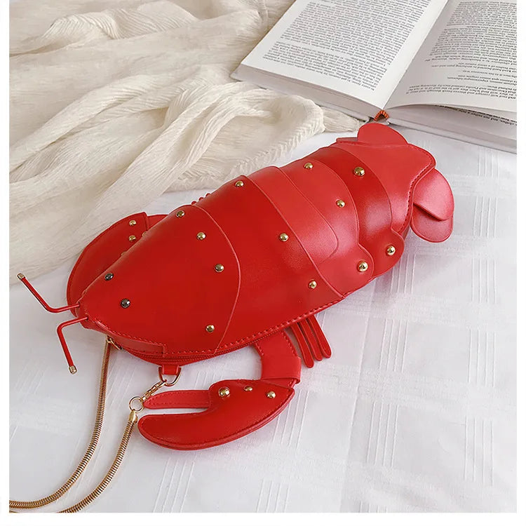 Lobster Shoulder Bag Brand Design Mini Women Handbag 3d Cartoon Animal Shape Crossbody Bags Fashion Chains Messenger Bag