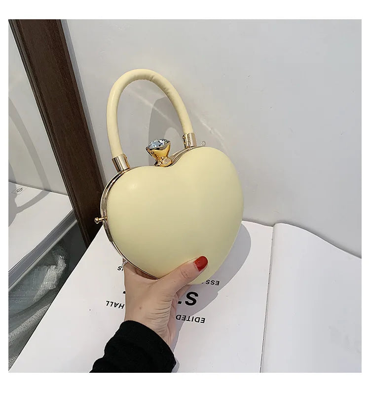 Bolsos y carteras para mujer, bolso de hombro con forma de corazón de amor blanco, bolso cruzado con cadena para mujer, bolso de mano y cartera para mujer