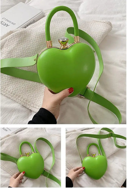 Bolsos y carteras para mujer, bolso de hombro con forma de corazón de amor blanco, bolso cruzado con cadena para mujer, bolso de mano y cartera para mujer