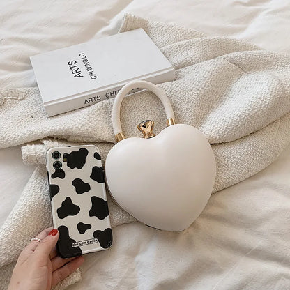 Bolsos y carteras para mujer, bolso de hombro con forma de corazón de amor blanco, bolso cruzado con cadena para mujer, bolso de mano y cartera para mujer