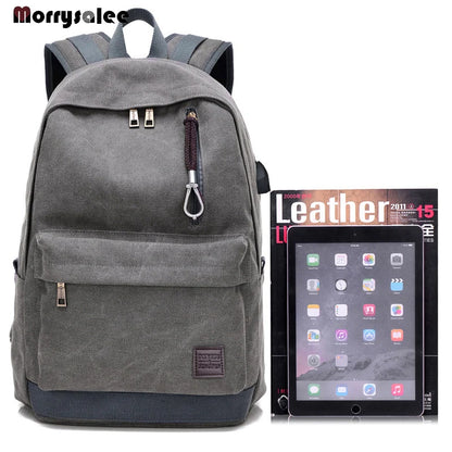 Men Canvas Backpack Male Laptop College Student School Bags for Teenager Backpack 2024  Large capacity Men's Bags