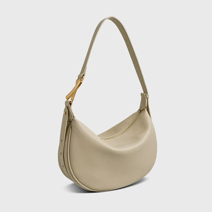 Sac à bandoulière en cuir de vache souple pour femme Simple Crescent