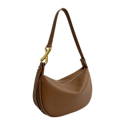 Sac à bandoulière en cuir de vache souple pour femme Simple Crescent