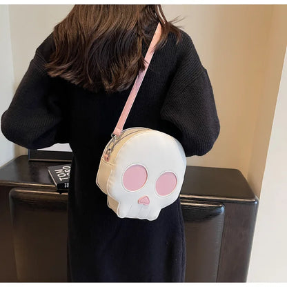 Halloween Gift Bag Women Funny Ghost Shoulder Bag Black White Funny Cute Handbags Chic Ins Crossbody Shopper Bag