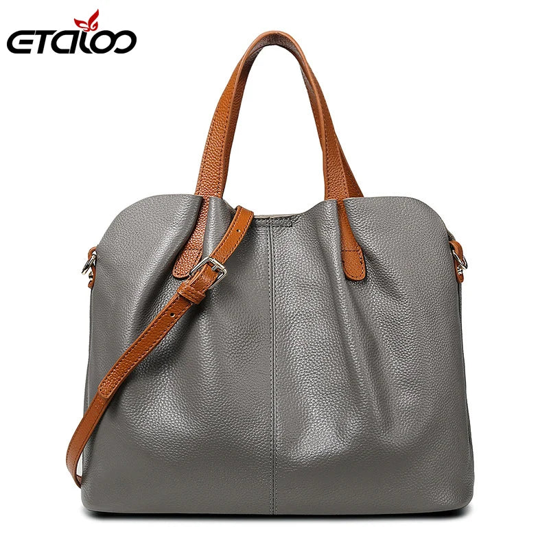 Genuine Leather Women Handbag High Quality Fashion Ladies Shoulder Bag Solid Color Top-handle Bag сумка женская