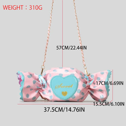 Cute Candy Style Single Shoulder Crossbody Bag Creative PVC Handbag Love Letter Bag for Women