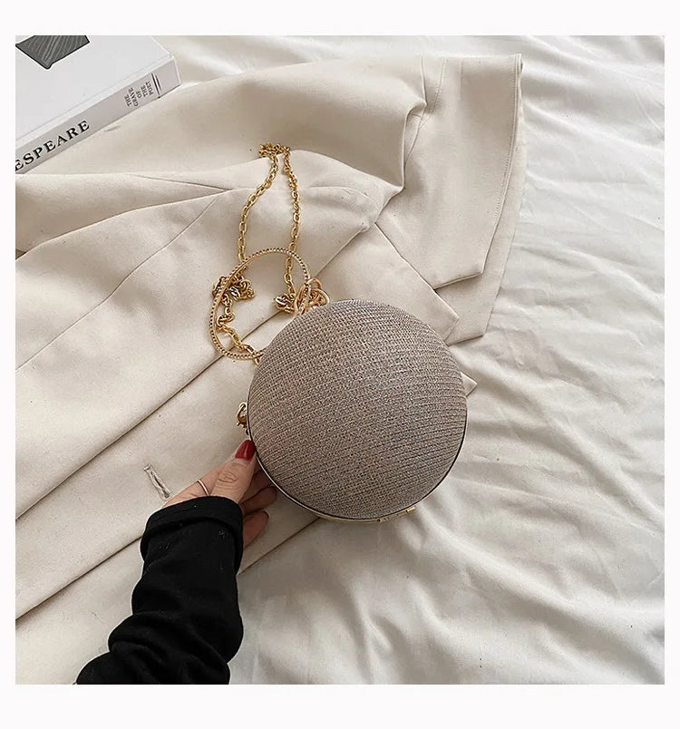 Elegant Luxury Women Clutch Bag Evening Bag With Rhinestone Exquisite For Ladies Wedding Party Round ball Bag Handbag Clutches