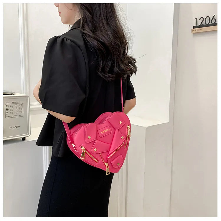 Motorcycle Style Clothes Shape Crossbody Bag Spice Girl Style Shoulder Bag Women Heart Shape Handbag Love Messenger Bag