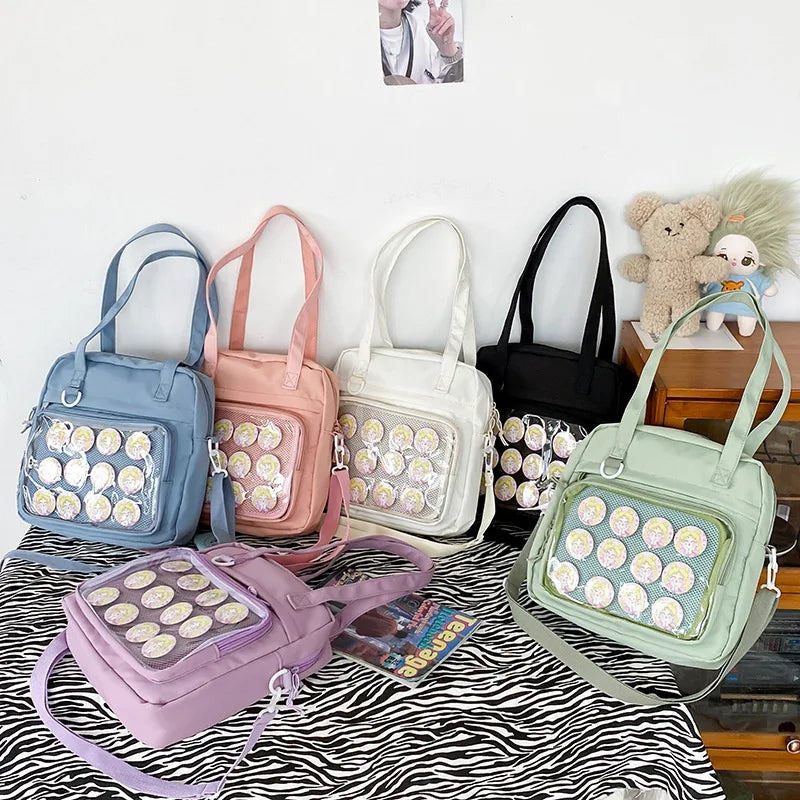 Bolsos grandes de estilo japonés Kawaii Itabag para muñecas, nuevos bolsos escolares de nailon para adolescentes, bolso de hombro tipo bandolera JK