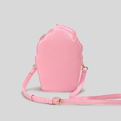 Bolso de hombro con diseño de pastel de fresa para mujer, divertido bolso cruzado con lazo dulce, bolso de mensajero creativo de cuero sintético, bolso pequeño para teléfono