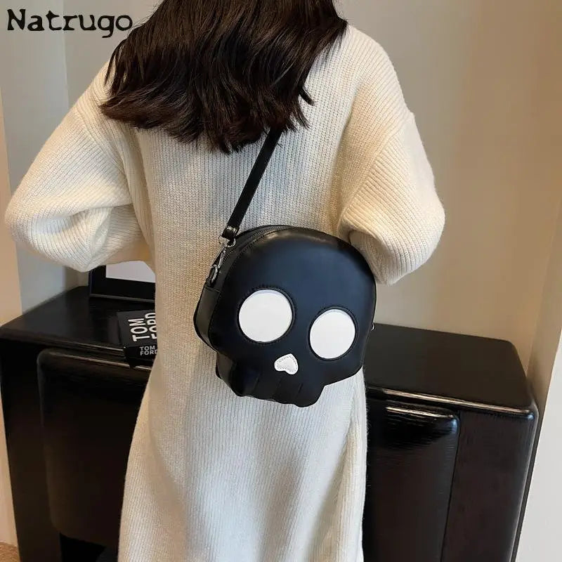 Halloween Gift Bag Women Funny Ghost Shoulder Bag Black White Funny Cute Handbags Chic Ins Crossbody Shopper Bag