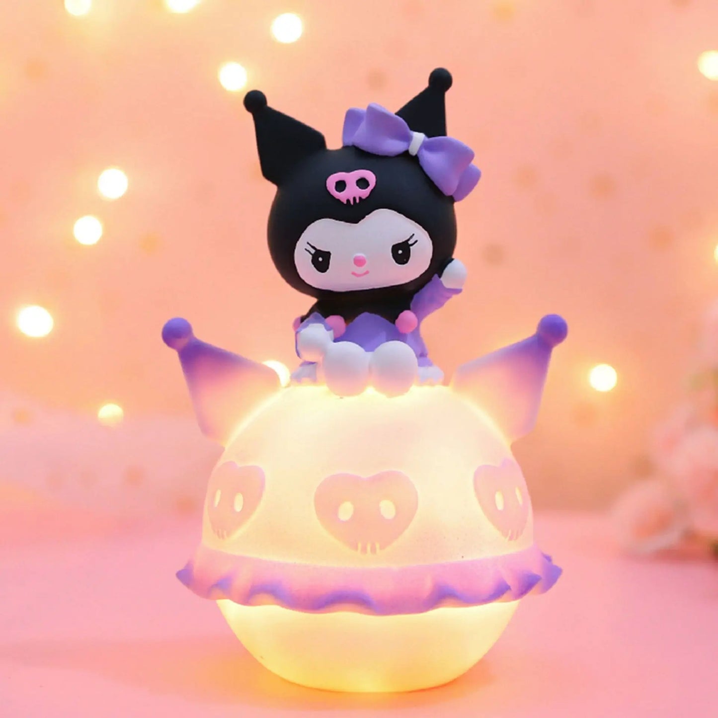 Sanrio Kuromi Cinnamonroll Moon Veilleuse LED Kawaii 3D Dessin Animé Ornement Mignon Beauté Chambre Veilleuse Lampe De Chevet Décor