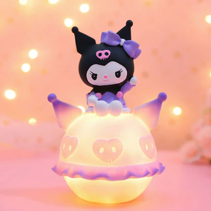 Sanrio Kuromi Cinnamonroll Moon Veilleuse LED Kawaii 3D Dessin Animé Ornement Mignon Beauté Chambre Veilleuse Lampe De Chevet Décor