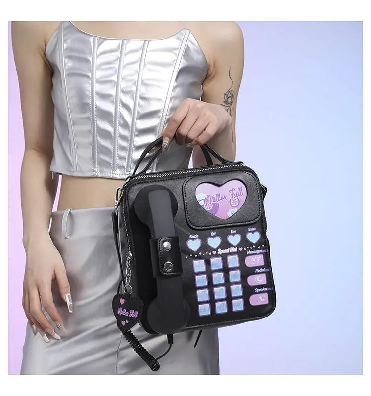 Bolso de mano para mujer, divertido bolso de hombro con forma de teléfono para niñas, estilo de moda femenino, lindo bolso cruzado