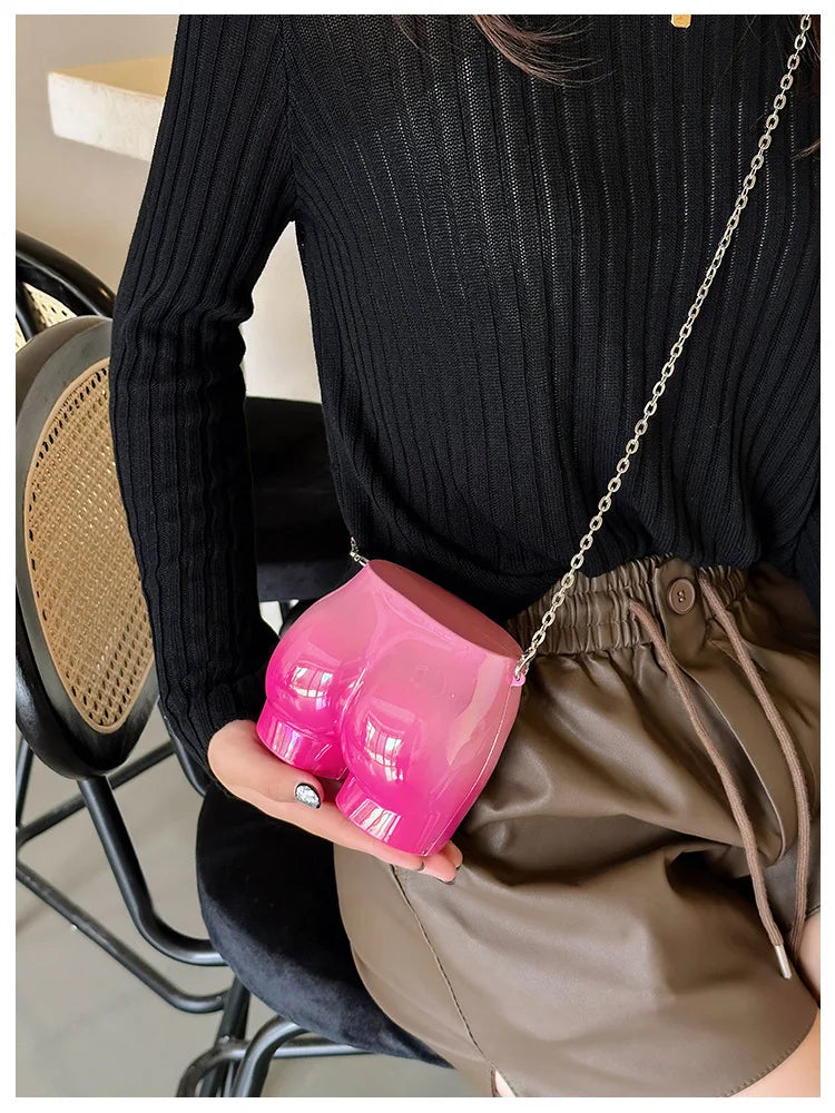 Funy Small Square Bag Personality Design Hip Style Bag Summer New Simple Leisure Mini Shoulder Bag Chain Crossbody Bag