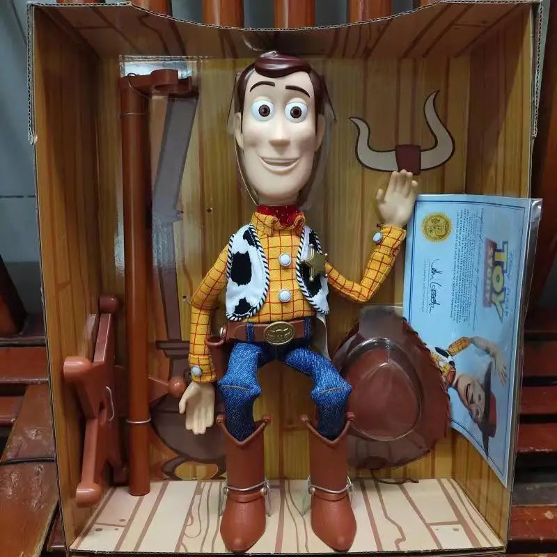 Figuras de acción parlantes de Disney Pixar Toy Story 4 Woody Jessie Buzz Lightyear, modelo de cuerpo de tela, colección limitada, juguetes de regalo