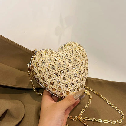 Mini Love Bag Bright Shoulder Cosmetic Bag Popular Women Chain Crossbody Bag