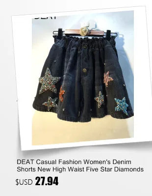 DEAT Fashion Women's Skirt Wasit Button Spliced Two Through Style Solid Color Denim Mini Skirts Female Summer 2024 New 17A9335