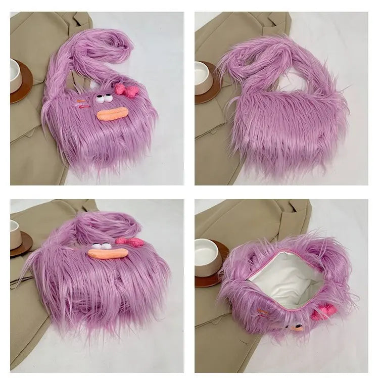 Sac à bandoulière en peluche Kawaii Diy Cartoon pour femmes 2024 Nouveau porte-monnaie Anime mignon Sac à cosmétiques Sac à bandoulière pour fille